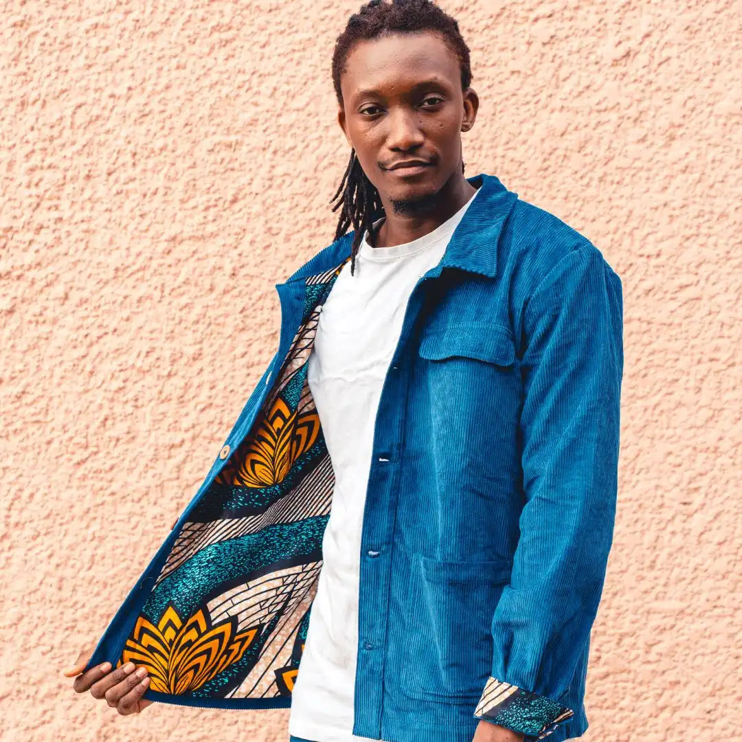 VESTE VELOURS COTELE SALY BLEUE NUIT